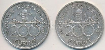 1992. 200Ft Ag "MNB" (2x) T:2,2-