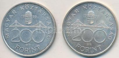 1993. 200Ft Ag "MNB" (2x) T:2,2-