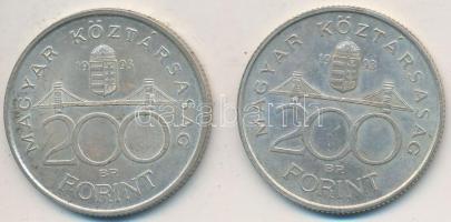 1993. 200Ft Ag "MNB" (2x) T:2,2-