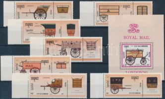 Stamp exhibition margin set with coupon + block Bélyegkiállítás szelvényes ívszéli sor + blokk