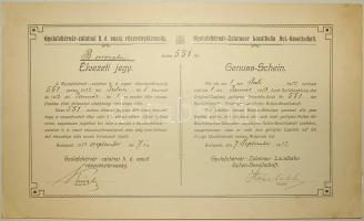 1912. "Gyulafehérvár-zalatnai h.é.vasút Rt." élvezeti jegye