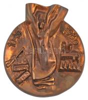 1980. "1945-1980 Felszabadulás 35. évfordulója" Br plakett eredeti dísztokban (117x101mm) T:1-,2