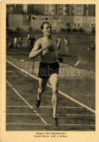 Magyar futó-világrekorder! Szabó Miklós MAC a célban; Olimpia sportlevelezőlap terjesztő vállalat / Hungarian runner (EK)