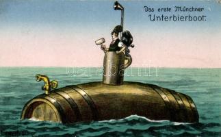 Das erste Münchner Unterbierboot / The first Münchener Beer submarine, humour (EK)