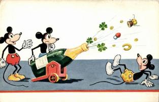 Disney; Mickey Mouse, champagne cannon, New Year, W.S.S.B. 8969. (EK)