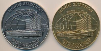 Olaszország 1983. "Monde Selection Nemzetközi Csokoládé Verseny" arany és ezüst fokozatú fém díjérem (60mm) T:1- Italy 1983. "Monde Selection International Chocolate Competition" gold and silver grade metal award medal (60mm) C:AU