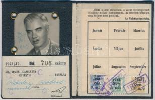 1941/1942 A Nagyváradi Városi Vasút Részvénytársaság által kiállított fényképes igazolvány