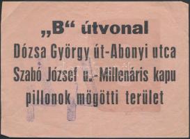 cca 1970-1980 Népstadion parkolójegy a "B" útvonal meghatározásával