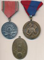 1940. &quot;Budapesti Labdarúgók Alszövetsége 1926 / III 1939-1940 2.&quot; Br díjérem (45x31mm) + 1958. &quot;X. éves önkéntes tűzoltói szolgálatért / Belügyminisztérium Országos Tűzrendészeti Parancsnoksága 1958&quot; ezüstözött fém kitüntetés mellszalagon + 1964. &quot;Munkásőr&quot; Br kitüntetés mellszalagon T:2