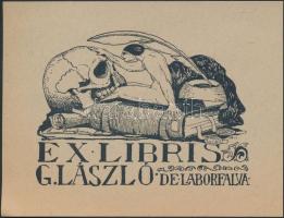 Jelzés nélkül: Ex libris G.László. Klisé, papír, 10x13 cm