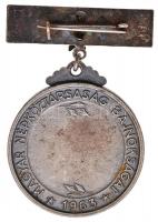 1963. "Magyar Népköztársaság Bajnokságai 1963" fém díjérem, zománcozott fémszalaggal T:2