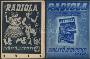 1939, 1941 A Radiola lemezek gyűjtőjegyzéke, 2 db, 23 és 47p