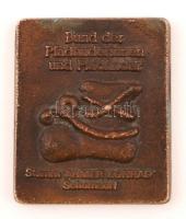Badeni német cserkészplakett, Stamm Armer Konard, Schorndorf, réz, jelzés nélkül, kopásnyomokkal, 7×6 cm