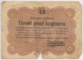 1849. 15Kr Kossuth bankó T:III-