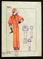 Jelzés nélkül: Divatrajzok. 11 db, pauszpapír, vegyes technika, 31x23 cm