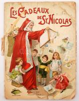 Les Cadeaux de St. Nicolas. Francia nyelvű meséskönyv litho képekkel, erősen sérült / paperback, damaged conditon