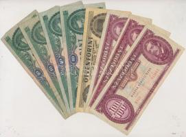 30db-os vegyes magyar korona, pengő és forint bankjegy tétel T:vegyes