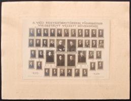 1924 a Váci Kegyestanítórendi Főgimnázium végzős növendékeinek tablóképe kartonra kasírozva, Hlatky felvétele,15x22cm