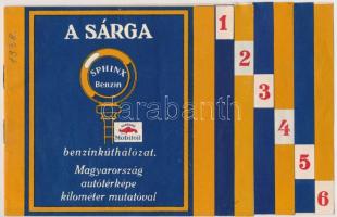 1938 Mobil autooil benzinkúthálózat Magyarországon 6 térképet tartalmazó reklám kiadvány