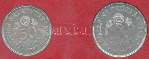 1969. 50Ft Ag + 100Ft Ag "Tanácsköztársaság" pár T:BU Eredeti banki csomagolásban (piros)!