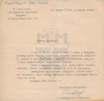 1941 dr. Incze Antal képviselő saját kézzel aláírt levele a Magyar Megújulás Pártja zártkörű vacsorájára meghívó