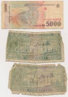 Románia 1966. 10L + 50L (2x) + 1992. 500L + 1998. 5000L + 2000. 10.000L (2x) T:III,IV
Romania 1966....