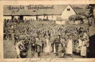 Törökbálint, ebéd kiosztása a katonáknak (EB)