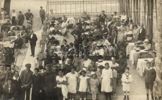 Trencsénteplic-fürdő, Nagyszálló kávéház, kerthelyiség / hotel cafe, garden, Fotograf M. Stern, photo (fa)
