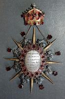 Ausztria/Österreich/Prag 1908."Meister v. Böhmen im Laufen" aranyozott/vergoldet Br gránáttal kirakva/mit Granaten kitüntetés/Abzeichen T:2/ vorz.