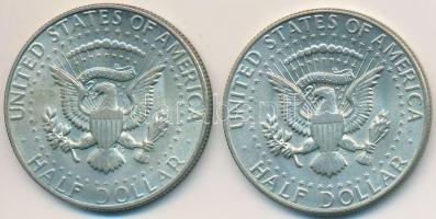 Amerikai Egyesült Államok 1968D-1969D 1/2$ Ag "Kennedy" (2x) T:2
USA 1968D-1969D 1/2 Doll...