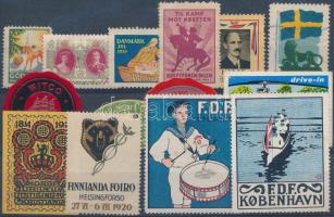 14 db régi észak-európai levélzáró