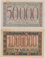 Németország / Weimari Köztársaság / Bajorország 1922. 100M + Szászország 1923. 10.000M + 50.000M + 1...