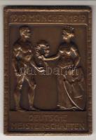 Német Birodalom/Deutsches Reich/München  1919. "Deutsche Meisterschaften" szögletes Br díjérem T:2/vorz.