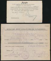 1915-1931 A MIEFHOE, a Budai Izraelita Szent Egylet és a Pesti Chevra Kadisa által kiállított számlá...