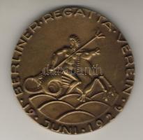 Német Birodalom/Deutsches Reich 1926. "Berlin-Budapest-Wien Berliner Regattaverein"  nagyalakú Br plakett T:2/vorz.