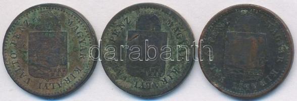 1882,1883,1885KB 1kr Cu (3x) T:3