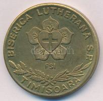 Románia 1989. "Biserica Lutherana S.P. - Temesvár / 1839-1989" sárgaréz emlékérem (35mm) T:2 Romania 1989. "Biserica Lutherana S.P. - Timisoara / 1839-1989" brass commemorative coin (35mm) C:XF