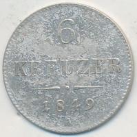 Ausztria 1849A 6kr Ag T:2-
Austria 1849A 6 Kreuzer Ag C:VF