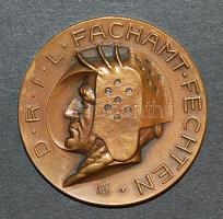 Német Birodalom/Deutsches Reich/München 1935. Vívás  "Laenderkampf-Deutschland-Ungarn-Feucht"  Br plakett T:2/vorz.