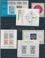 Olympics 1960/1966 motif item 6 diff. countries, 6 diff. imperforated blocks, Olimpia 1960/1966 motívum tétel 6 klf ország, 6 klf vágott blokk