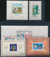 Olympics 1960/1976 motif item 5 diff. countries, 5 diff. blocks on 2 stock cards, Olimpia 1960/1976 motívum tétel 5 klf ország, 5 klf blokk 2 stecklapon