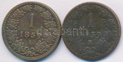 Vegyes: 1859E 1kr Cu + Ausztria 1859A 1kr Cu T:3,2-