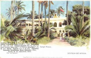 Dar es Salaam, Evangel. Mission / German colonial postcard, litho