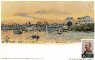 Dar es Salaam, Gen. Maj. Liebert / German colonial postcard, litho