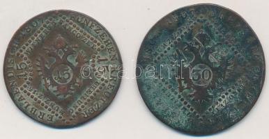 1807B 15kr Cu + 1807S 30kr Cu "I. Ferenc" T:3