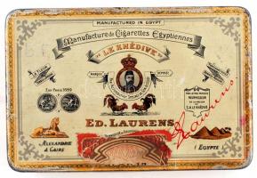 cca 1920 Le Khédive egyiptomi cigarettásdoboz /
Egyptian cigarette box, 15x10x3,5 cm
