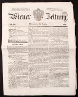 1848 A Wiener Zeitung október 18-i száma a magyar szabadságharc híreivel / Issue of the magazine