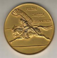 Lengyelország/Polen 1934. Vívás E.B."Feucht E.M."  nagyméretű aranyozott/vergoldet Br részvételi érem/für Teilnehmer  T:2/vorz.