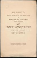 1934 Meghívó a Baross Szövetség közgyűlésére