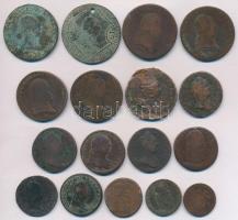 17db-os rézpénz tétel, főleg magyar krajcárok T:3,3-,4
